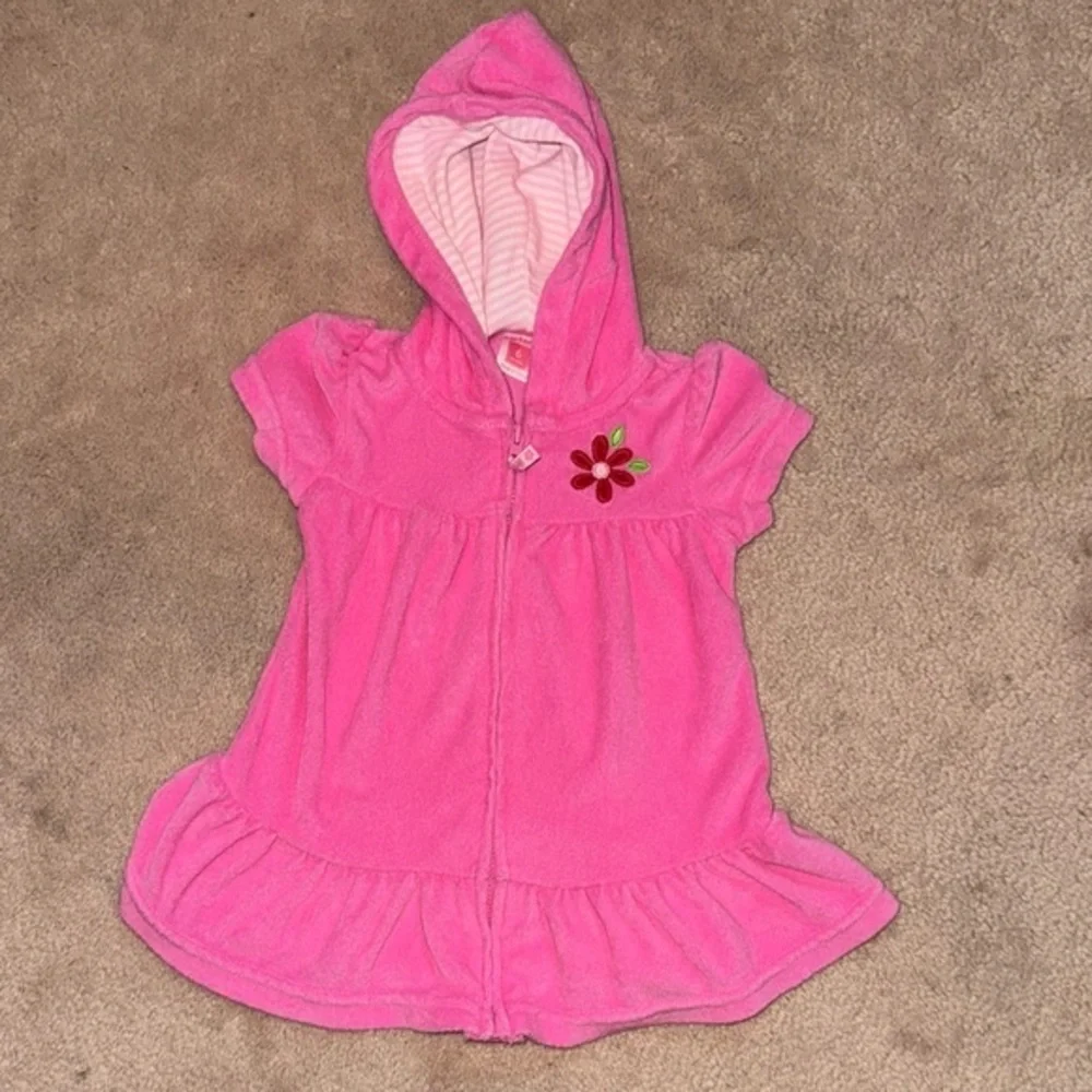 Carter's Pink Kids Swim Coverup with Flower